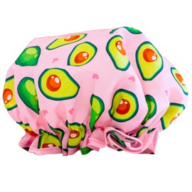 SMUG Shower Cap | Waterproof Shower Cap with Elastic Lining | Three Prints Available | Showers, Cooking, Spa Salon, Sleeping, Makeup | Shower Caps For Women UK Long Hair Short Hair | Avocado