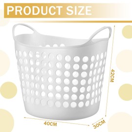 Suclain 3 Pcs Flexible Laundry Basket Set Carry Portable Flexible Laundry with Carrying Handles White Large Versatile Laundry for Bathroom College Dorm Laundry Room