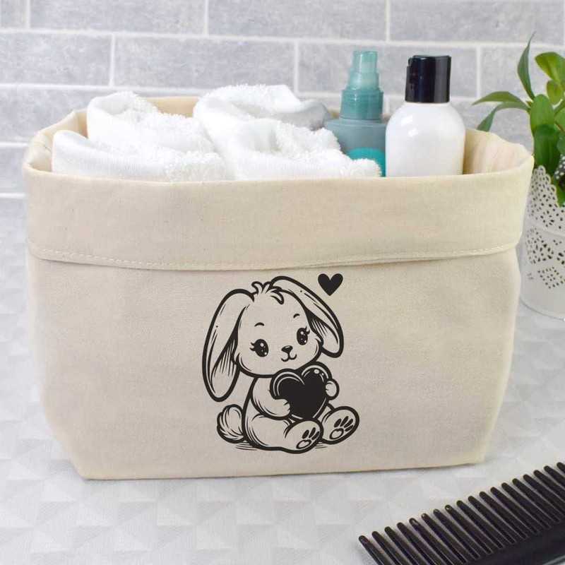 Large 'Sweetheart Rabbit' Canvas Organiser/Storage Bag (OR00033380)