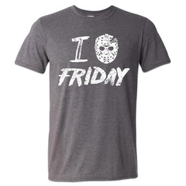 Nature V Society, Jason TGIF Tshirt Jason Slasher Movie Meme Friday 13 Mask - (Grey, XL)