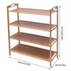 YINZINR 4-Tier Bamboo Shoe Rack, Brown, 18"W x 18"L x