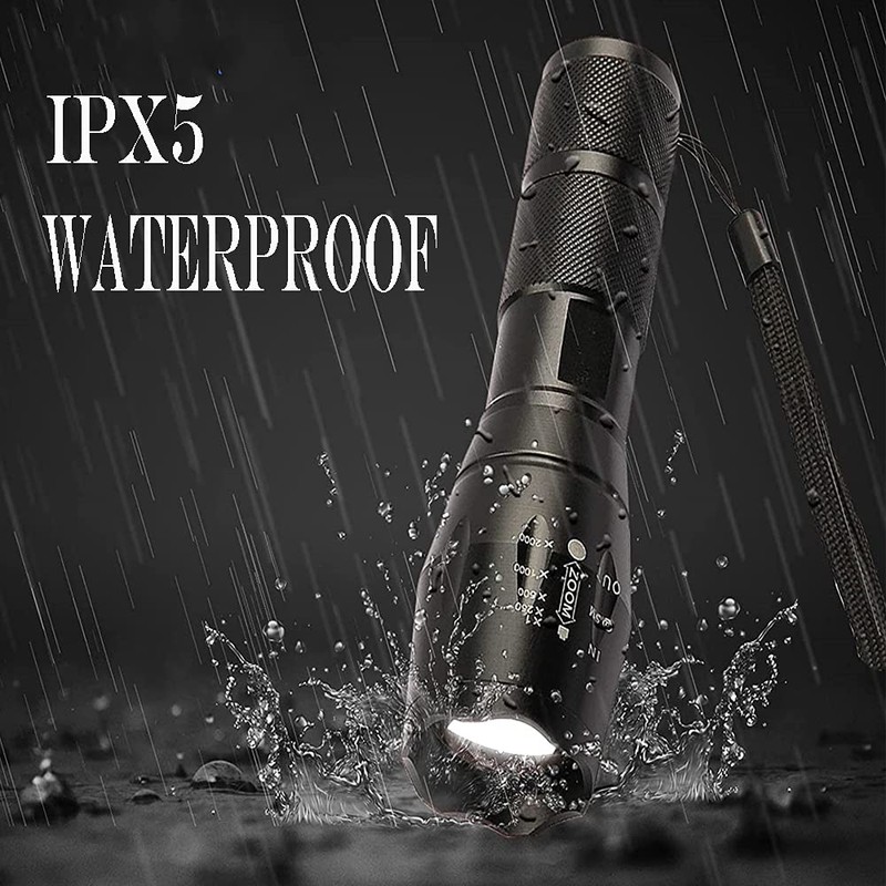 LED Torch Tactical Torch Pocket Flashlight, Zoomable Water Resistant 5