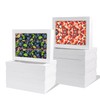PFAMKEER 12pcs 19x14x4 inch Cake Boxes with Window，White Rectangle Sheet