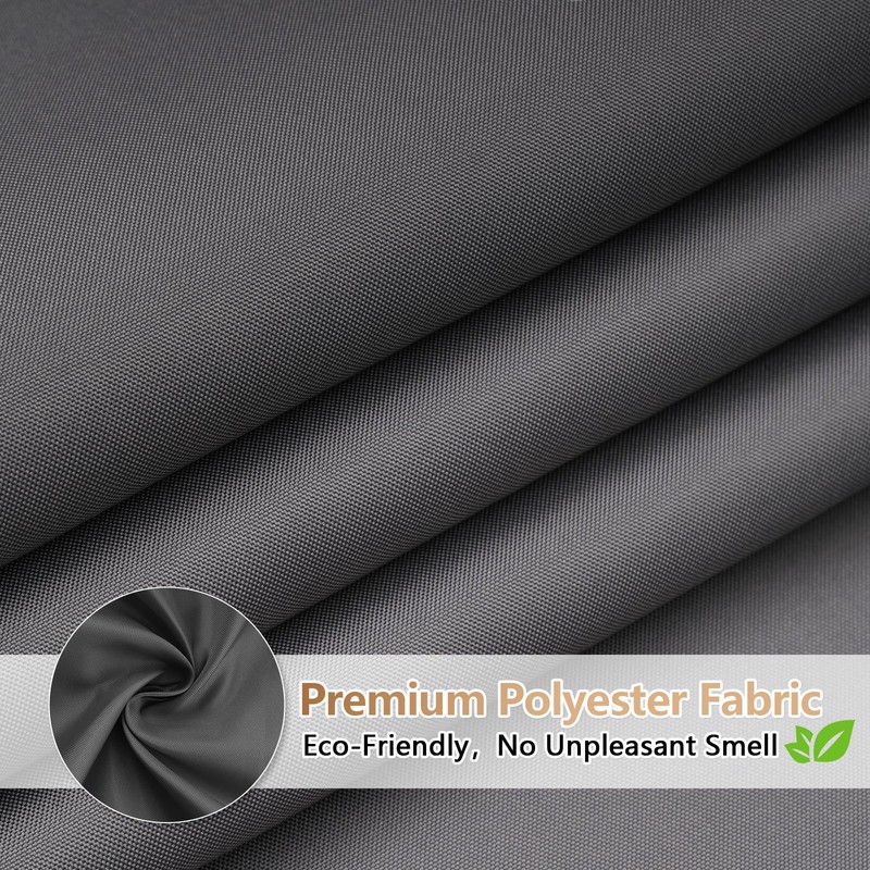 Seenus Charcoal Grey Waterproof Fabric Shower Curtain Liner with 12