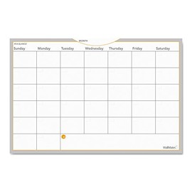 AT-A-GLANCE AW602028 WallMates Self-Adhesive Dry Erase Monthly Planning Surface, 36 x 24 , Gray/White/Orange