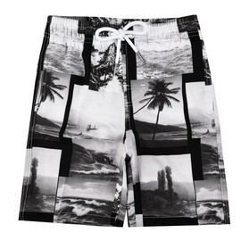 GETUBACK Boys Swim Trunks Boys Quick Dry Shorts Summer Beach Shorts Photos Print Black Size 8