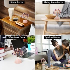 ZenBless 7 Chakra Healing Crystals Stones Tree of Life, Feng Shui Money Tree,Little Fake Bonsai Tree Crystal Zen Spiritual Home Living Room Cubicle Office Desk Decor and Accessories for Women