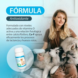 Ca-p Ruiland Vitaminas Minerales de Calcio y Fósforo Suplemento para Perros Frasco 60