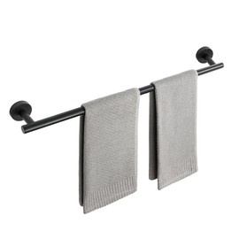 SAYAYO Black Towel Racks for Bathroom, 24 Inch Towel Bar Towel Rod Towel Holder Wall Mount SUS304 Stainless Steel (26 Inch Total Length)