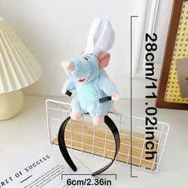 CheeseandU Women's Funny Mouse Headband Women Mouse Plush Hairband Cute Rat Cartoon Headbands for Parties