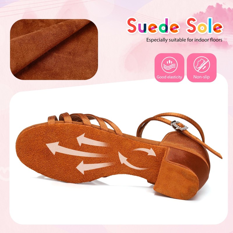 SWDZM Scarpe da Ballo Latino Americano Bambina Standard Salsa Ballroom