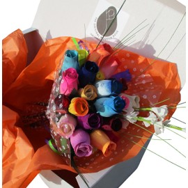 The Original Wooden Rose Assorted Colors Floral Flower Bouquets in a Gift Box (2 Dozen Bouquet) …