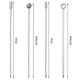 BATINO 16Pcs Metal Cocktail Sticks, Reusable Cocktail Sticks for Drinks Cocktail Picks Stick Stainless Steel Martini Picks, Reusable Metal Cocktail Skewers Olives Drink Picks - 4 Styles