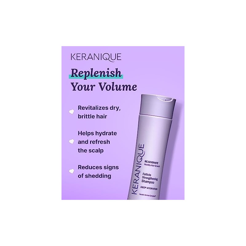 Keranique Deep Hydration Scalp-Stimulating Shampoo, 8 Ounce
