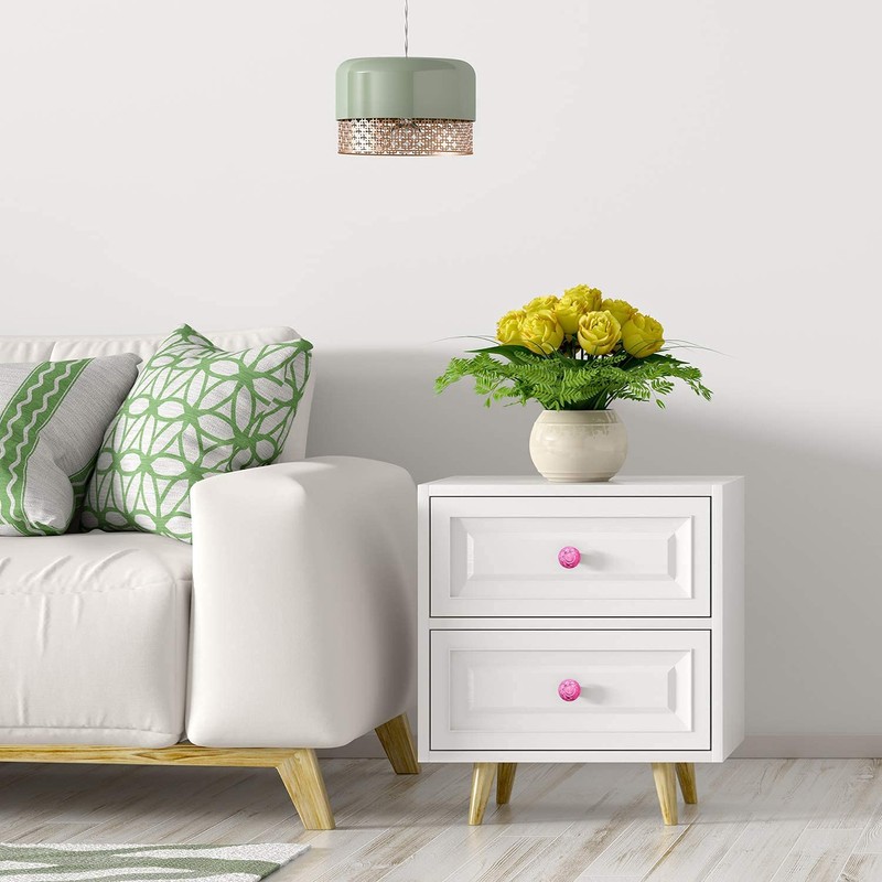 6 PCS Pink Crystal Door Knobs 30mm Glass Drawer Knobs