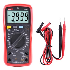 UNI-T UT890C Professional Digital Multimeter, Tester, Voltmeter, Ammeter, Ohmmeter with an RMS 6000 Counter, Polymer Capacity Test and Temperature Measurement with an Illuminated LCD Screen
