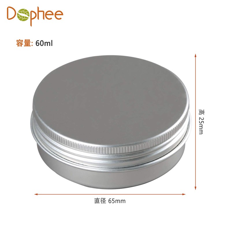 Dophee 60ml 5pcs Aluminum Screw Cap Tin Makeup Refill Containers