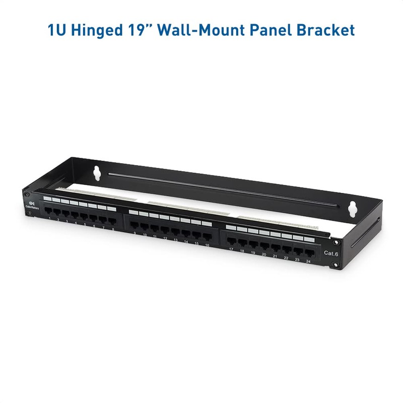 Cable Matters 1U Hinged 19" Wall Mount Panel Bracket, 22