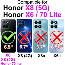 PHINIENLAND Case for Honor X8 5G / X6 4G / Honor 70 lite Case Premium PU Leather Flip Wallet Cover with Card Slots Kickstand Magnetic Book Cover Compatible with Honor X8 5G Cover - Flame