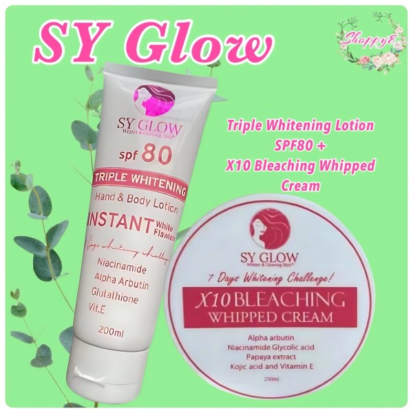 SY Glow X10 Bleaching Whipped Cream + Triple Whitening Lotion