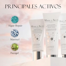 MARIE D'ARGAN Set de 2 Piezas Science Advance Crema Facial De Día de 50 ml Y Contorno De Ojos de 20 ml, Antiarrugas, Hidratante, Reafirmante, Elastina