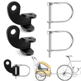 HGRGHH Bicycle Trailer Coupler, Pack of 2 Bicycle Towing Hitch with Locking Pin, 12.2 mm Universal Towing Hitch Bicycle Adapter for Children's Trailer Pet Trailer Bicycle Trailer (Black)