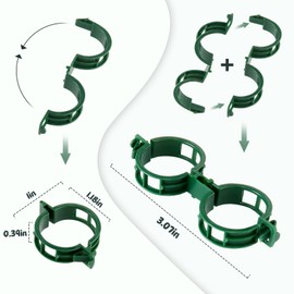 XYCING Plant Support Clips, Tomato Vine Clips, Tomato Trellis Plastic Clips 100 PCS, Garden Vine Fixing Clips - for Climbing Plants, Tomato, Grape, Vegetables and Plants Stalks