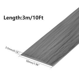 Vinyl Floor Transition Strip, Self Adhesive Floor Cover Strips PVC Laminate Threshold Strip Bar Flat Divider Strip for Joining Floor Gaps, Doorways Threshold, Carpet, 2" Wide (Gray Wood Grain, 10Ft)
