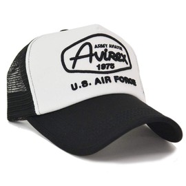 AVIREX Air Force Embroidered Mesh Cap 14590200, Black, 57 to 59 cm
