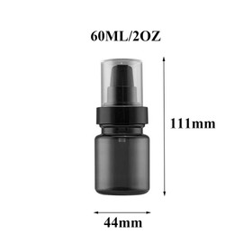 2Pcs 60ML/2OZ Empty Plastic Pump Bottles Refillable Travel Bottles Cosmetic Containers Jar for Lotion Cream Essential Oil(Black)