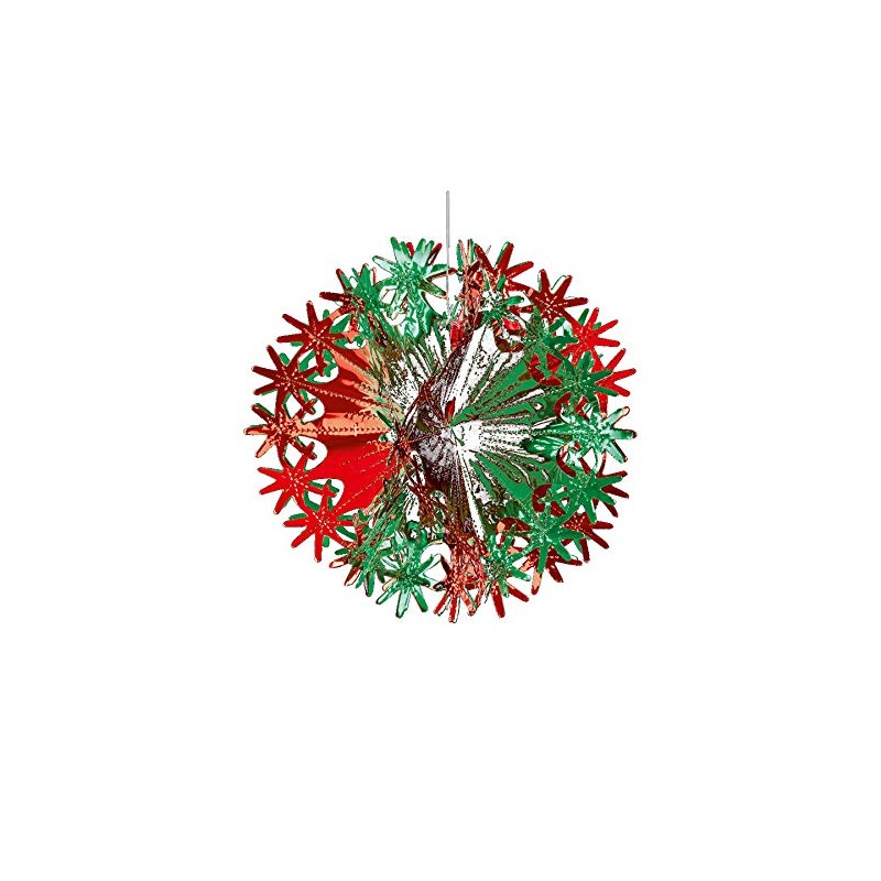 Davies Green/Red Christmas 2 Tone Foil Ceiling Decorations - 30cm