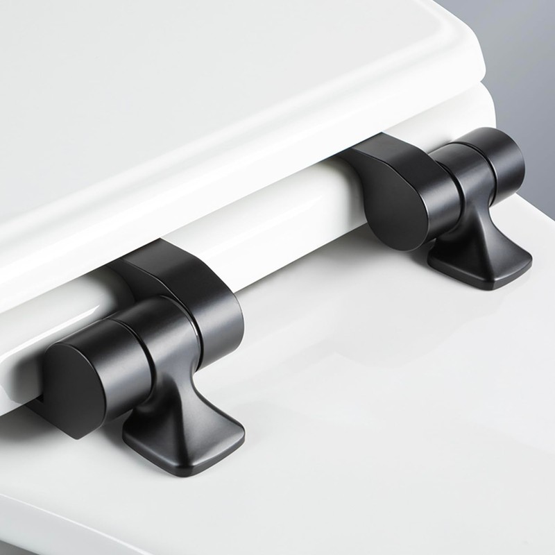 Mayfair Bennett Toilet Seat with Matte Black Hinges, Slow Close