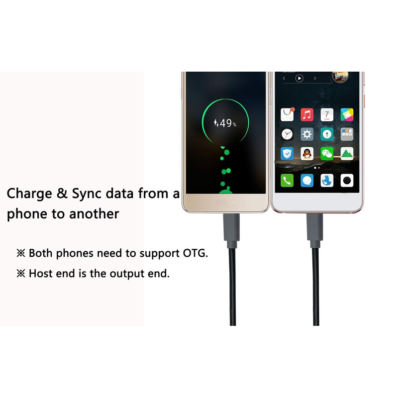 CERRXIAN USB Micro Male to Micro Male OTG Adapter Cable