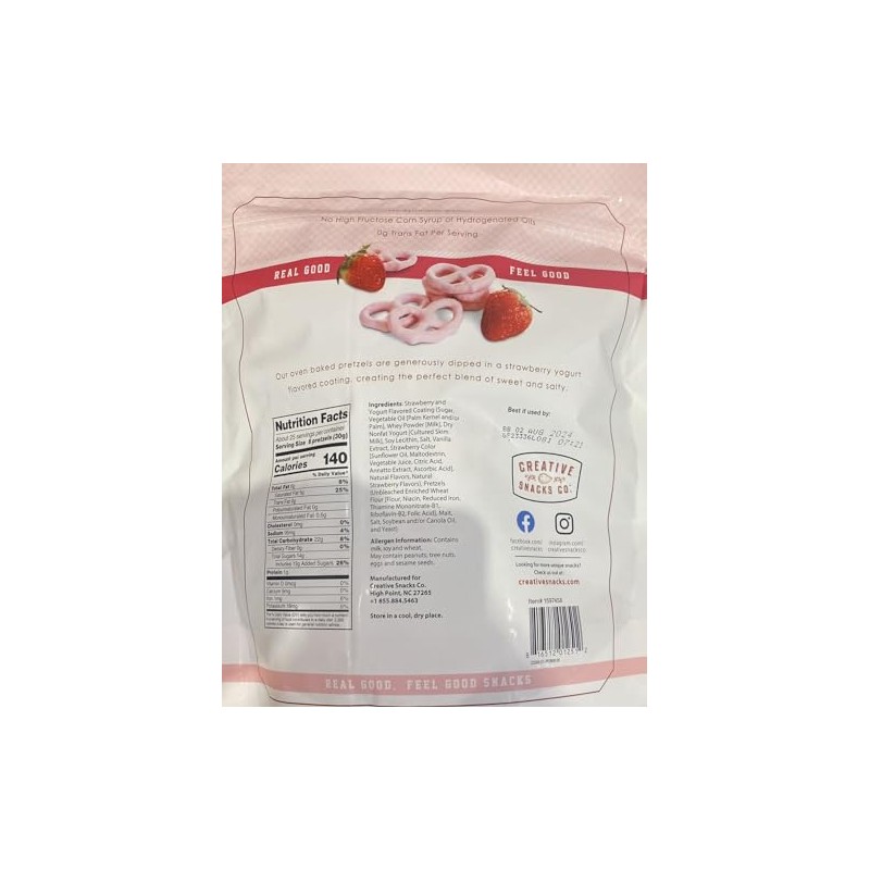 Creative Snacks Strawberry Pretzels (26 Oz, 1.625 LBS)