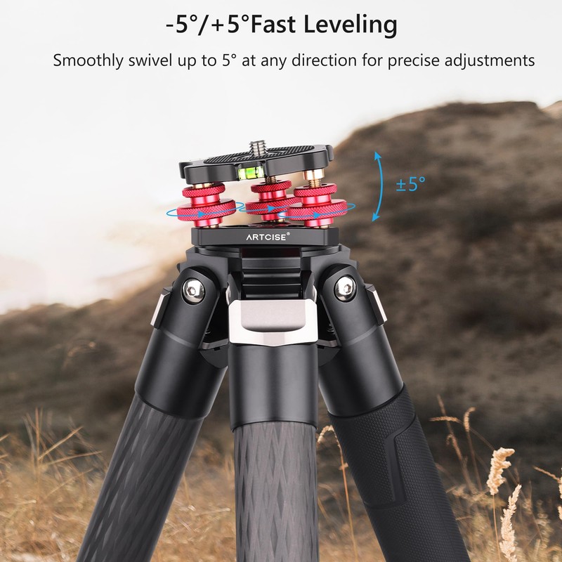 ARTCISE Tripod Levelling Base, 3-Axis Tri Wheel Head Made of