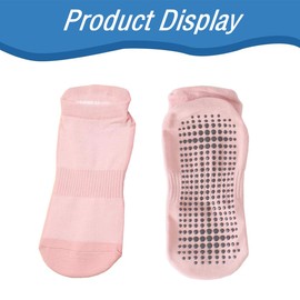 TouKingda 4 Pairs Non Slip Yoga Socks with Grip for Women, Colored Mesh Breathable Ankle Slipper Sock Anti-skid Sport Trainer Grippy Socks for Ballet Pilates Barre Dance Trampoline Home Exercise