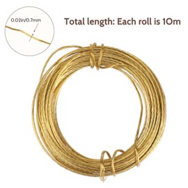 33 Feet Picture Hanging Wire Picture Frame Brass Wire for Hanging Heavy Duty Metal Braided Wire for Hanging Pictures, Mirror, Artwork, Light