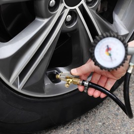 PartyKindom Locking Tire Air Chuck: 2 Pcs Lock Inflate Locking Air Chuck Tire Inflator Pump Adapter Quick Connect Inflator with Release Button for Air Compressor Guage Pump