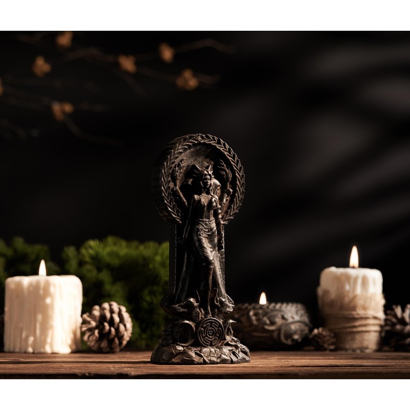 Hecate statue, Triple goddess statue altar, Goddess statue, hexe for