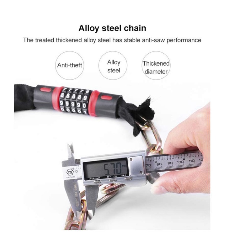 C&J Bicycle Lock, Security Anti-Theft Bicycle Chain Lock - No