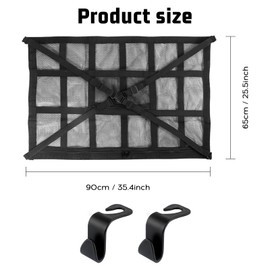 XCRPRT Car Luggage Net, 90 cm x 65 cm Car Roof Luggage Net, Double Layer Luggage Net, Car, Universal Roof Car Net Organiser Net with Adjustable Drawstring for Most Vehicle Types
