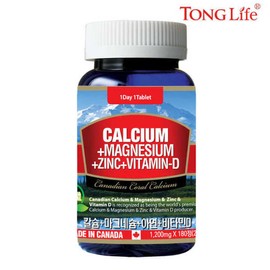Tonglife Whole Life - High Calcium + Magnesium + Zinc + Vitamin D - 180 tablets - 6 months supply - 1 bottle / 통라이프-하이칼슘+마그네슘+아연+비타민D-180정-6개월분-1병
