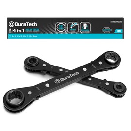 DURATECH 4-in-1 Reversible Ratcheting Wrench Set, Double Box End Wrench Set, 2-Piece, 8mm, 10mm, 12mm, 13mm, 16mm, 17mm, 18mm, 19mm, Metric