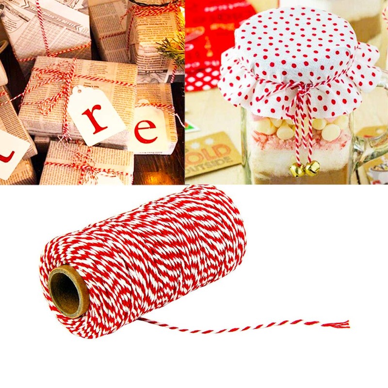 Cotton Bakers Twine, Red and White String Twine Rope Butchers