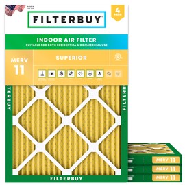 Filterbuy 30x32x1 Air Filter MERV 11 Allergen Defense (4-Pack), Pleated HVAC AC Furnace Air Filters Replacement (Actual Size: 30.00 x 32.00 x 0.75 Inches)