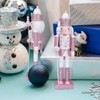 Veemoon Christmas Nutcracker Ornaments, Pink Nutcracker Soldier Festive Glitter Nutcracker