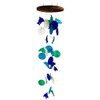 Barry Owens BV1118 Dolphin and Round Capiz Wind Chime, Blue,