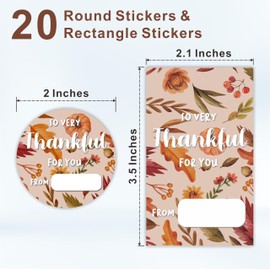 Thankful Sticker Kit, 2 Inch Round Label & Tag Shaped Stickers, Autumn, Fall, Thanksgiving Day Gift Wrapping, Envelopes Seal, Box, Bag, Party Favor & Decorations(Pack of 40 Pcs) - 01