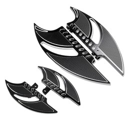 HCmotorku Motorcycle Floorboards Set Driver Passenger Footboards Front Rear Foot Pegs Fit For Harley Touring Road Glide Electra Glide Street Glide Softail Dyna (Black)