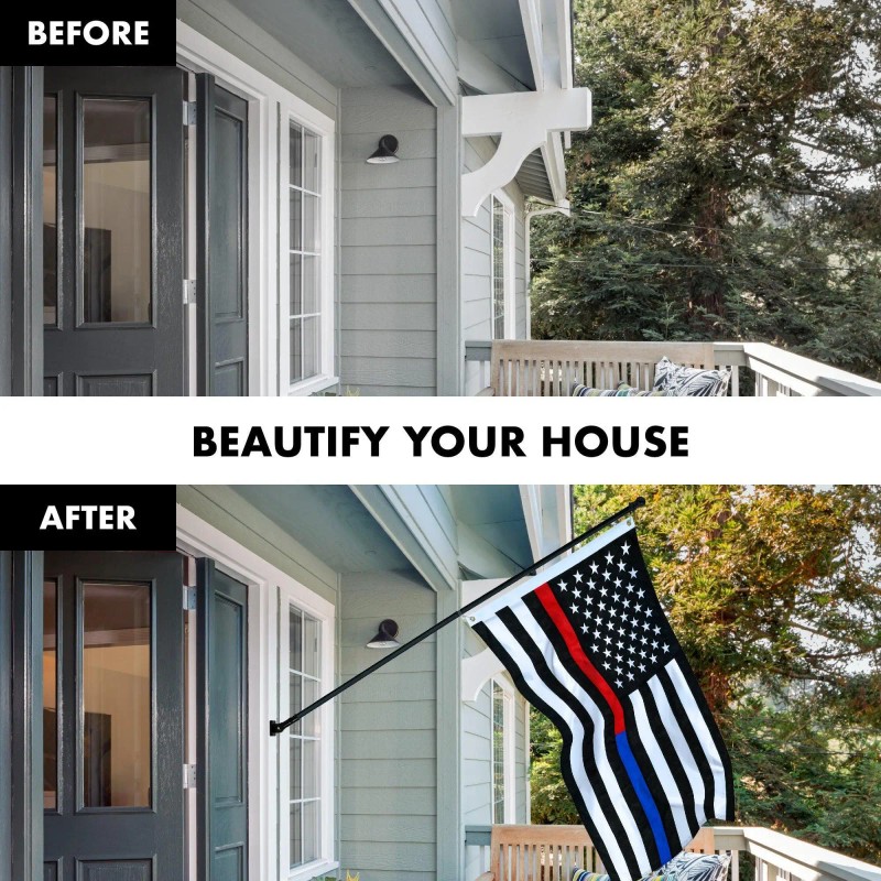 UD_G128 - 6 Feet Tangle Free Spinning Flagpole (Black) Thin